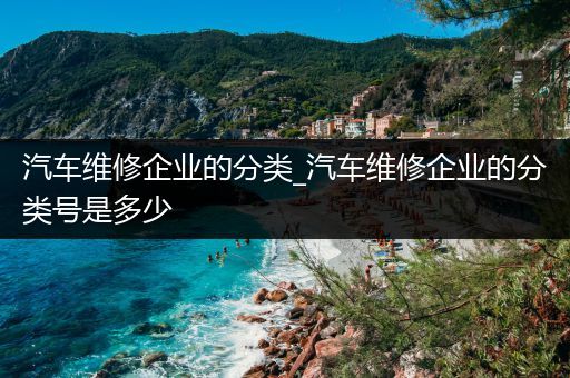 汽车维修企业的分类_汽车维修企业的分类号是多少