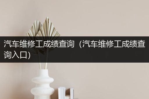 汽车维修工成绩查询（汽车维修工成绩查询入口）