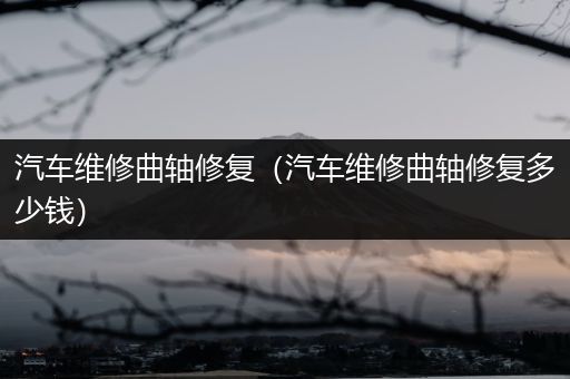 汽车维修曲轴修复（汽车维修曲轴修复多少钱）